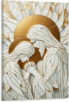 KERAXL Jesus Poster Canvas Christian Wall Art Religious Wall Decor God Picture Prints For Home Decor Frame-style 12x18inch30x45cm