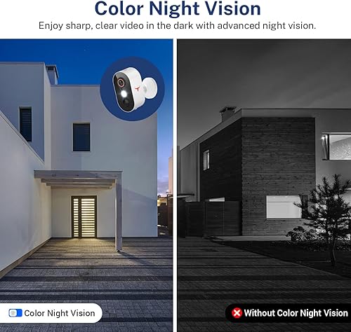 Miniatura 6 de TrendBuzz Cámara de seguridad inalámbrica 1080P con detección humana AI, visión nocturna a color, detección de movimiento PIR, conversación