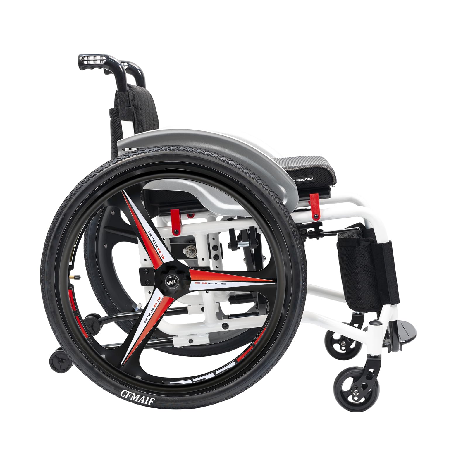Silla Ruedas autopropulsada Plegable, Ligera, Aluminio, Frenos manuales, Antivuelco, Silla de Ruedas de tránsito para minusválidos(Size:44cm/17.3in Seat,Color:Daily)