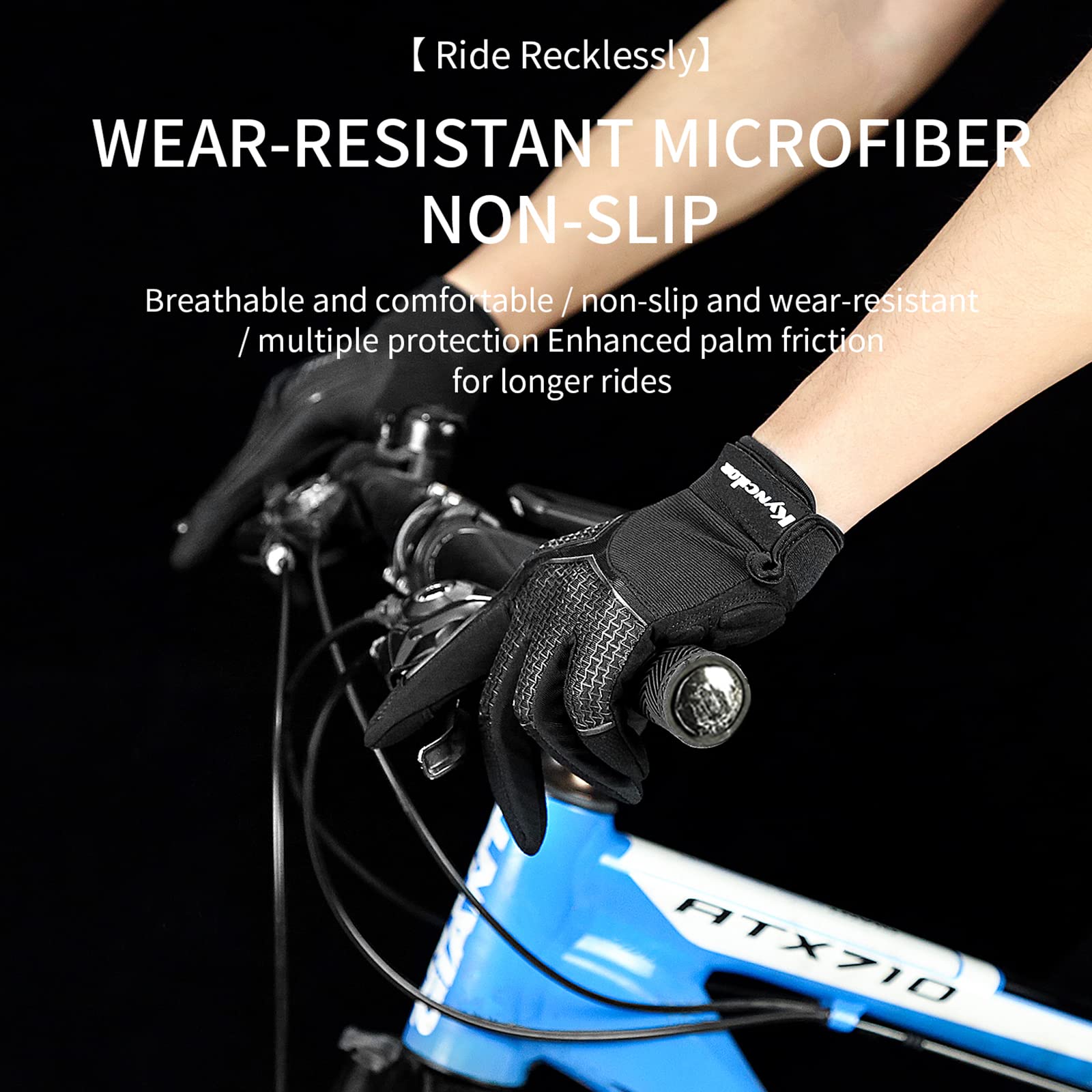 Guantes de Ciclismo de Dedo Largo de Invierno Guantes de Pantalla Táctil Forro a Prueba de Viento Ciclismo MTB Antideslizante Guantes Acolchados Que Absorben Los Golpes