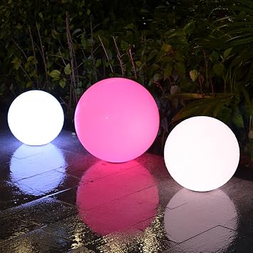 Modern Home LED Glowing Sphere w/Infrared Remote Control - Indoor/Outdoor Floating Light Ball (12 inch)