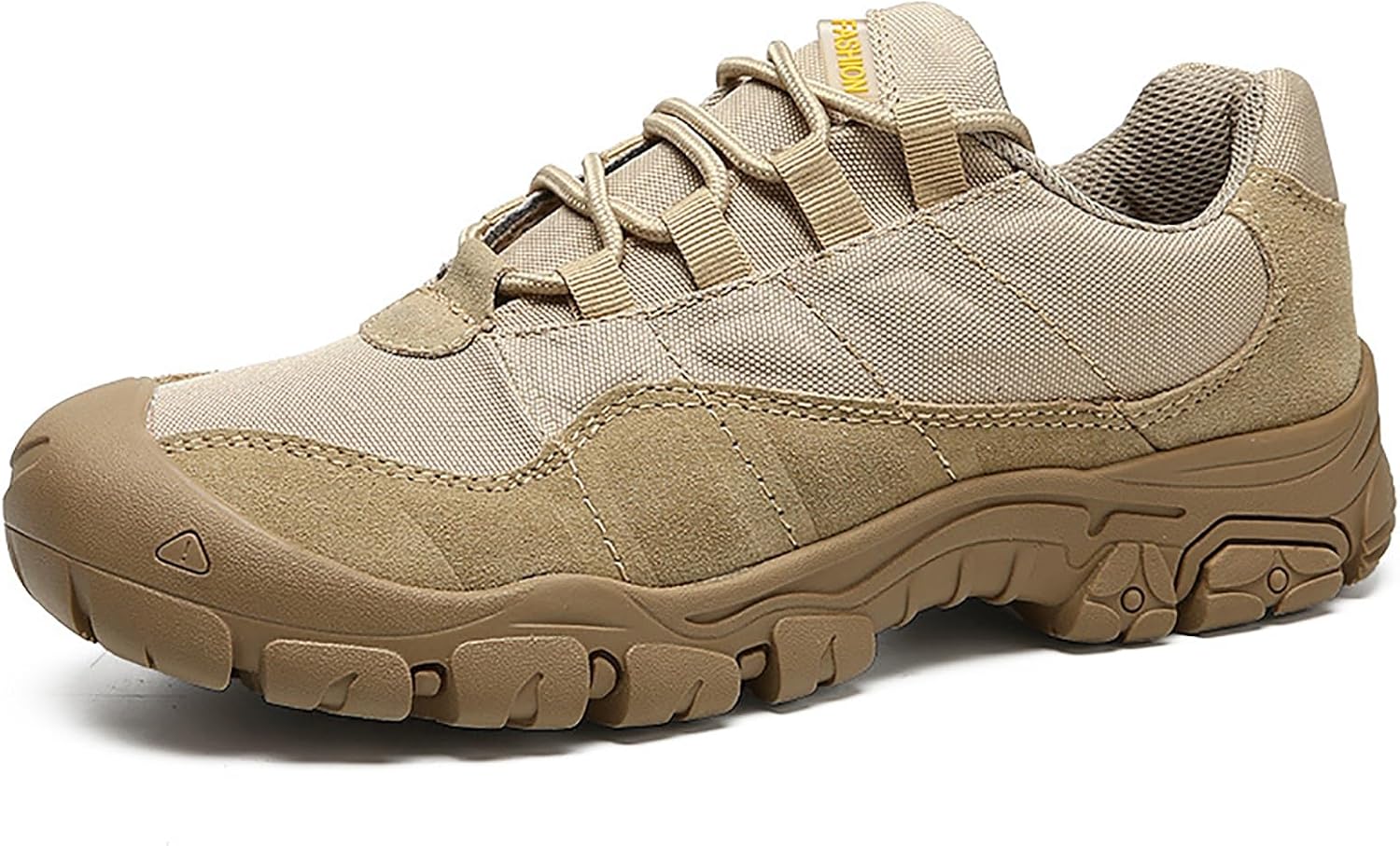 Men's Suede Lace Up Hiking Shoes Comfortable Protective Cap Toe Lug Sole Non-Slip Trekking Outdoor Sneakers Summer Lightweight Casual Walking Shoes
