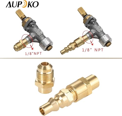 Miniatura 6 de Aupoko Adaptador de conexión rápida RV de 14 de pulgada, adaptador de conversión de desconexión rápida de propano de repuesto para parrilla de gas