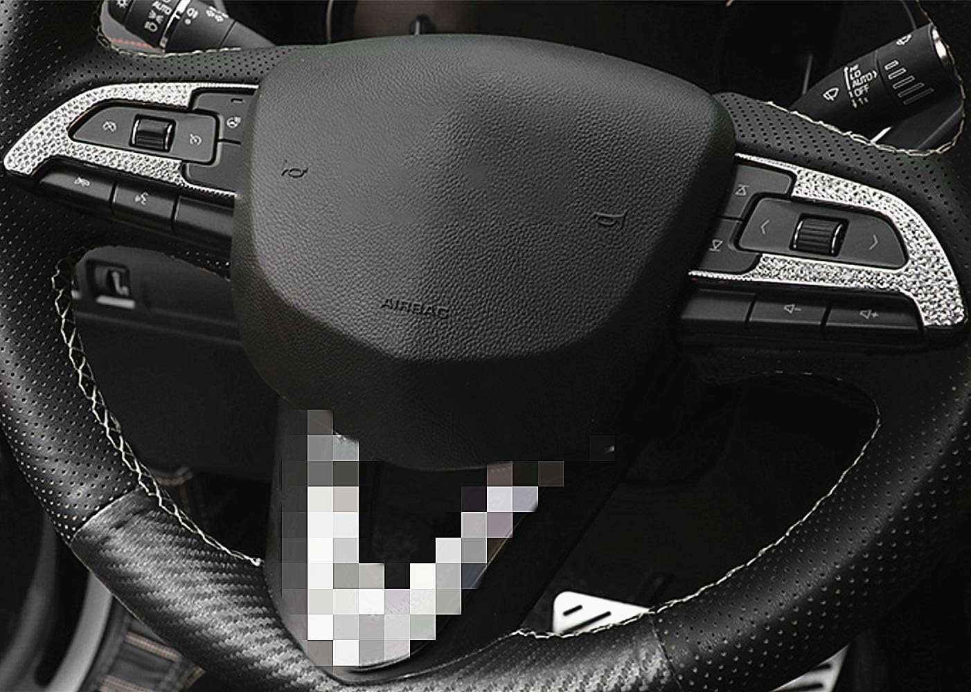 Bling Interior Car Accessories Fit for New Cadillac XT4 2018-2020 Rhinestone Crystal Decorative Sticker Accessories Modification Woman Accessories (Steering Wheel Button Stickers 2pc/Set)