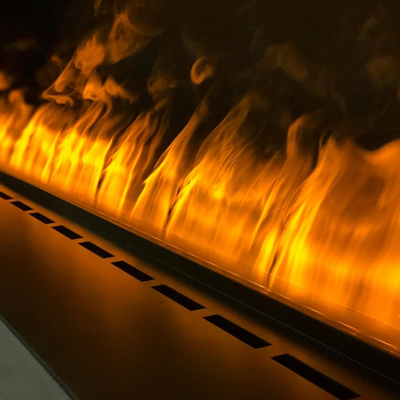 Elektryczny wkład kominkowy, efekt płomienia 3D z parą wodną, ultracienki panel dekoracyjny do domowej atmosfery