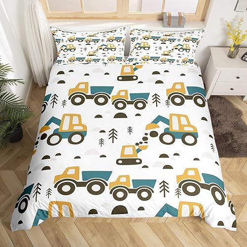 Vista 38 de Feelyou Juego de ropa de cama de coche de dibujos animados para niños y niñas, juego de funda de edredón de coche vintage, funda de edredón de tren