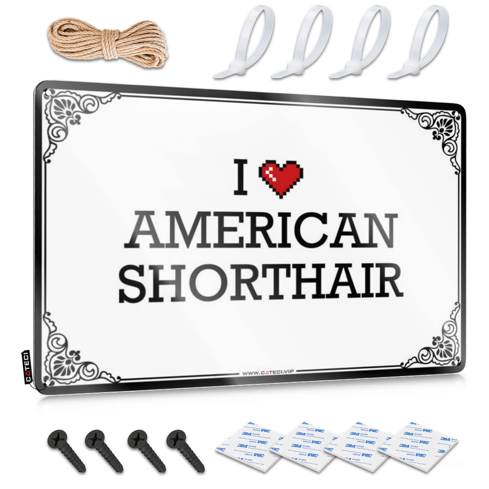Fzfn Colour Country Stuff Decor Essentials | I Love American Shorthair Adorable Lake Decoration(30X40cm)