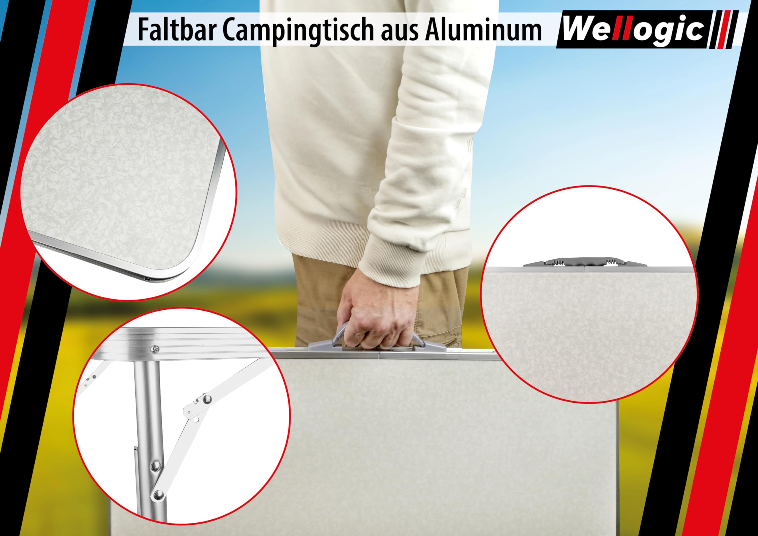 Campingtisch klappbar faltbar höhenverstellbar klapptisch Camping Tisch