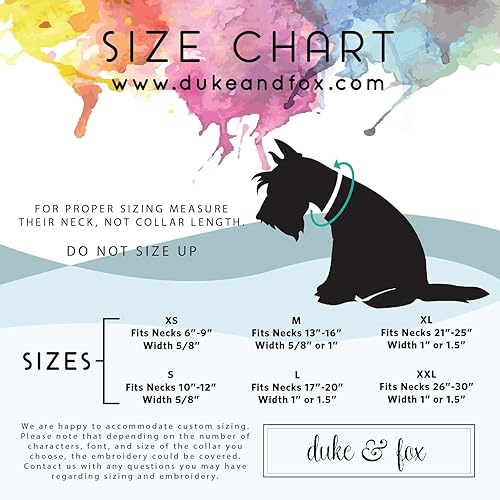 Miniatura 1 de Duke & Fox Personalized Dog Collar, Embroidered Dog Collar, Sunflower Dog Collar, Custom Dog Collar, Summer Dog Collar