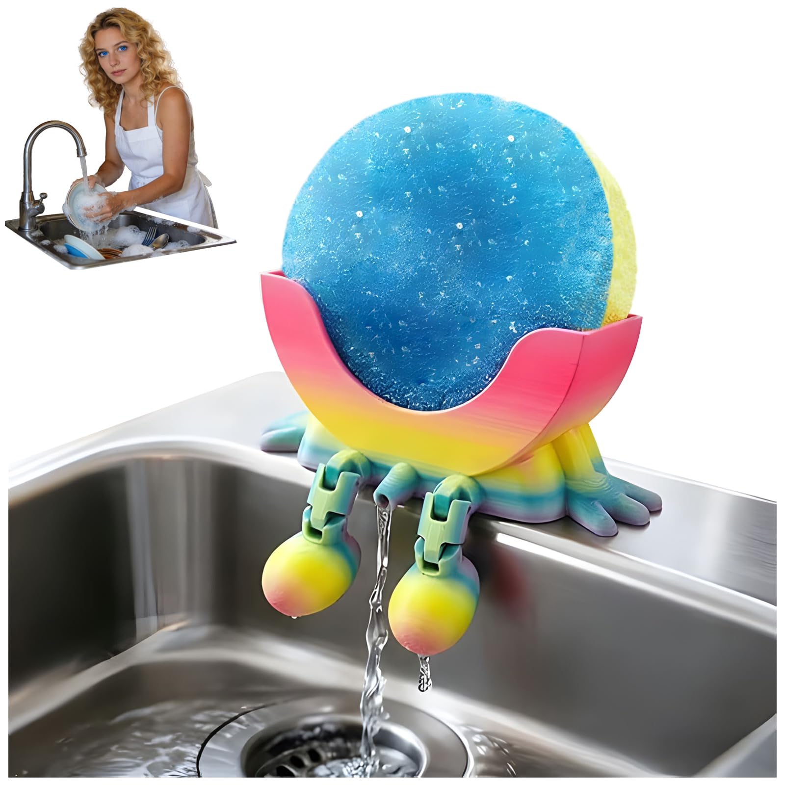 Peeing Scrub Sponge Holder, 3D Printed Sink Caddy Rack, Funny Storage Stand with Drainage, Kitchen Countertop Draining Organizer for Holding Soap,