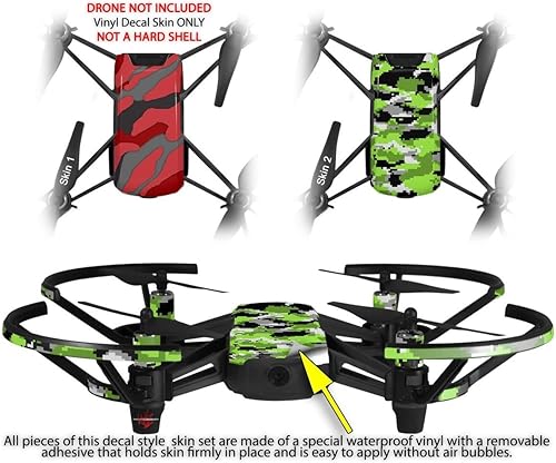 Miniatura 2 de Skin Decal Wrap 2 Pack para DJI Ryze Tello Drone Camuflaje Rojo DRONE NO INCLUIDO