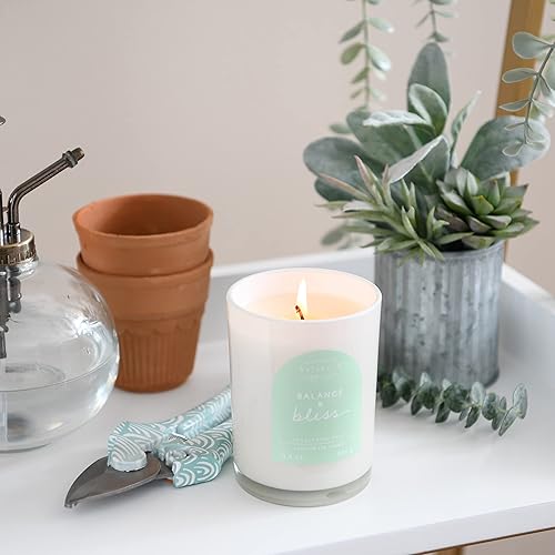 Vista 7 de Vela de soja de vidrio con tapa perfumada, Balance + Bliss, 9.3 onzas