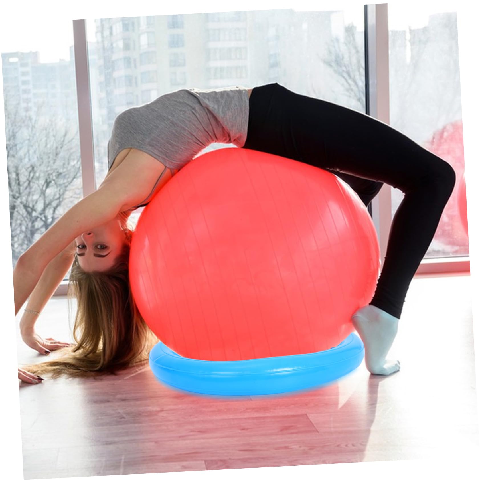 Chaise De Yoga avec Ballon d'exercice, Base pour La Maison, Le Bureau, La Stabilité, Équipement De Fitness, Siège pour Soulager Les Maux De, Outil D'entraînement pour
