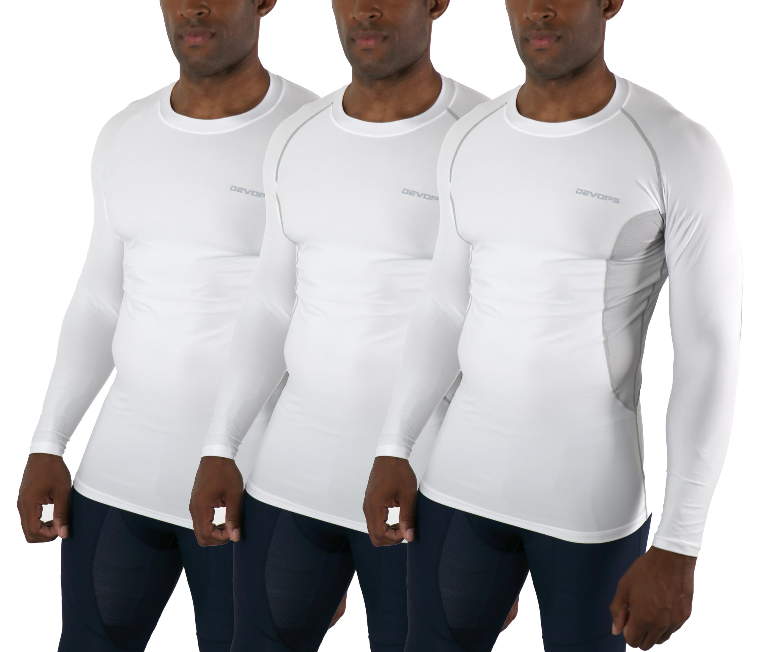 Men's 2~3 Pack Cool Dry Athletic Compression Long Sleeve Baselayer Workout T-Shirts-image-32