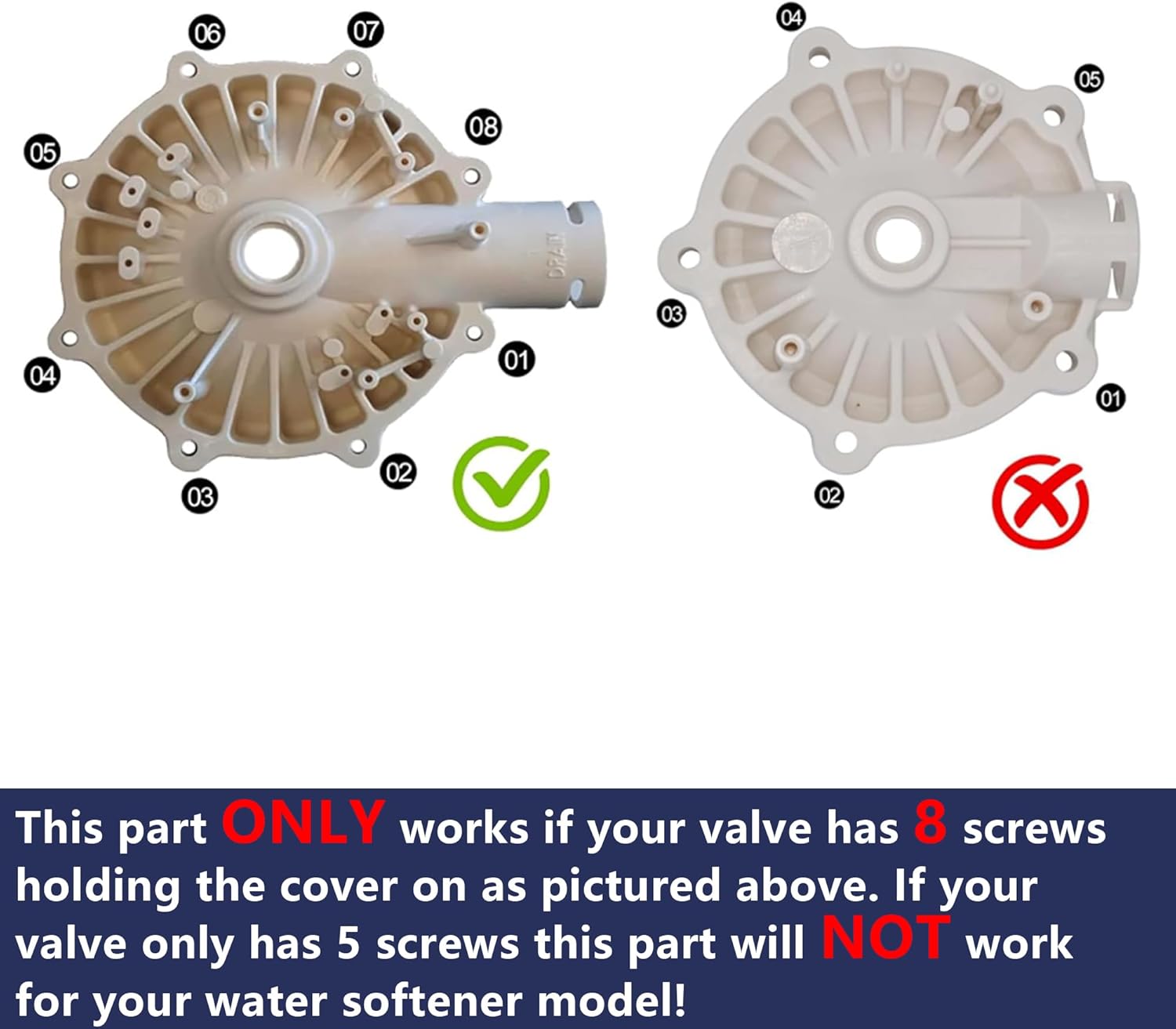 New Upgraded 7257535 Water Softener 1″ High Flow Valve Rotor & Seal Kit, Softener Control Valves Replacement for 8 Screw Caps, Compatible with Whirlpool/Kenmore/GE/EcoPure/Morton/NorthStar Models