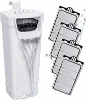 GOZILLA Filtro para tanque de tartaruga 74 GPH, tanque de tartaruga de baixo nível de água 3,5 W filtros de aquário para tanques pequenos de até 48 litros incluem 4 cartuchos de reposição. (branco)