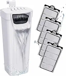 GOZILLA Filtro para tanque de tartaruga 74 GPH, tanque de tartaruga de baixo nível de água 3,5 W filtros de aquário para tanques pequenos de até 48 litros incluem 4 cartuchos de reposição. (branco)