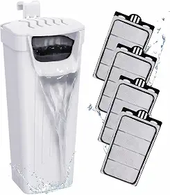 GOZILLA Filtro para tanque de tartaruga 74 GPH, tanque de tartaruga de baixo nível de água 3,5 W filtros de aquário para tanques pequenos de até 48 litros incluem 4 cartuchos de reposição. (branco)