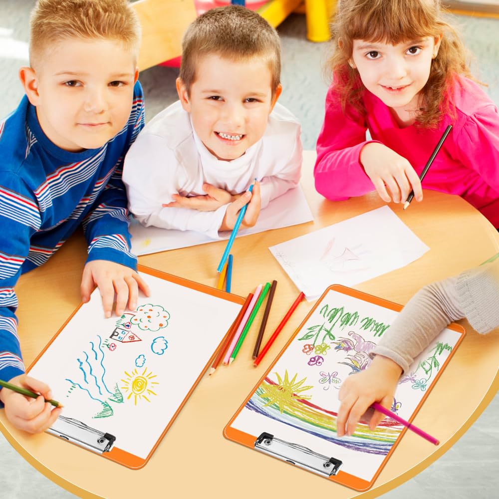 Plastic Clipboards, PANDRI 36 Pack Clear Colored Clipboards, Low Profile Clip Board 12.5 x 9 Inch Standard Letter Size, Office Supplies Classroom Teacher