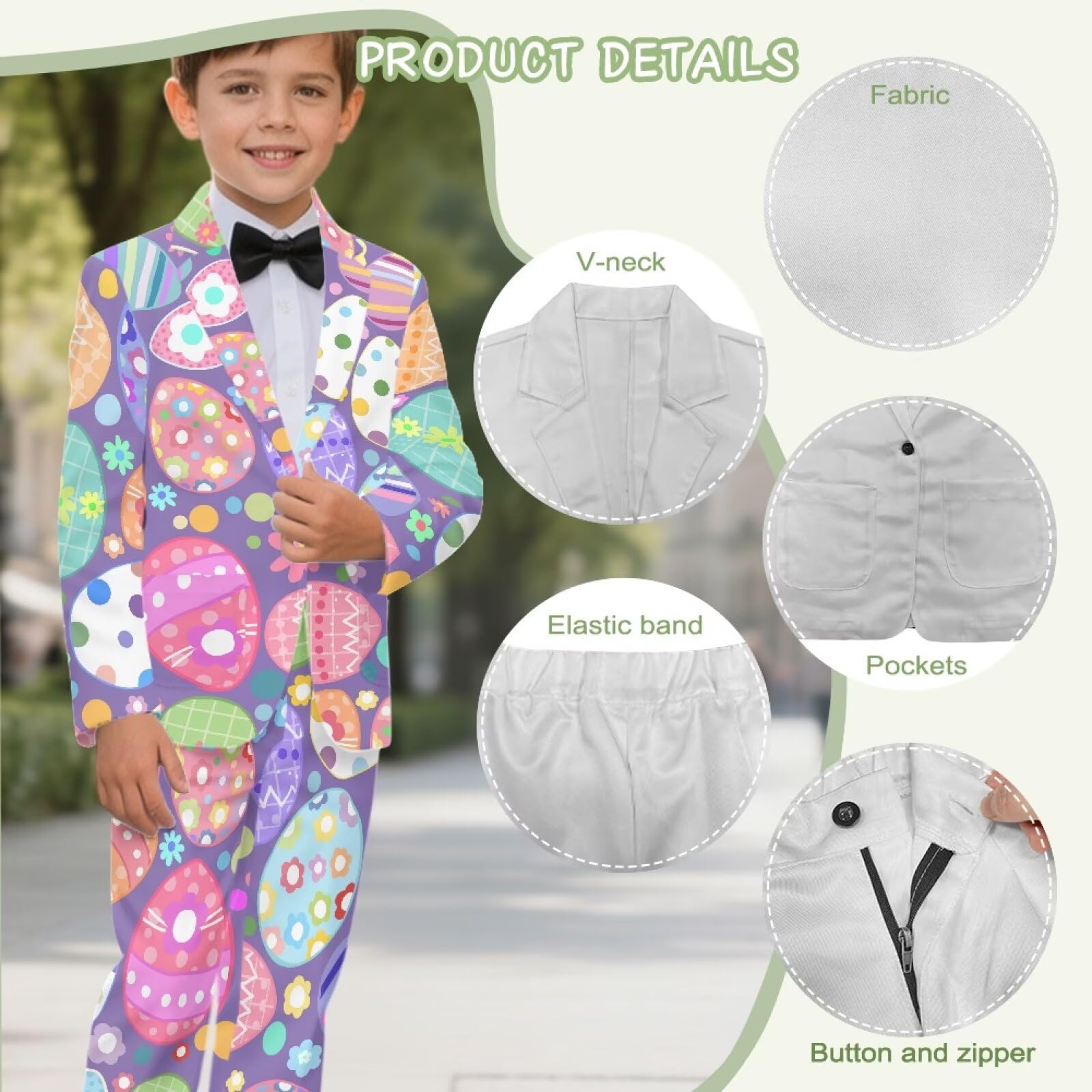Biyejit 2-teiliges Jungenanzug-Set mit einem Knopf, Blazer und Hose, formelle Smokingjacke für Hochzeit, Party, Outfit, 5–14 Jahre