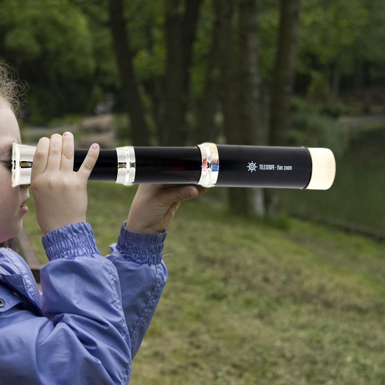 Einzelteleskop für Kinder, Einzelteleskop, Handteleskop, Taschenteleskop für Kinder, Schwarz