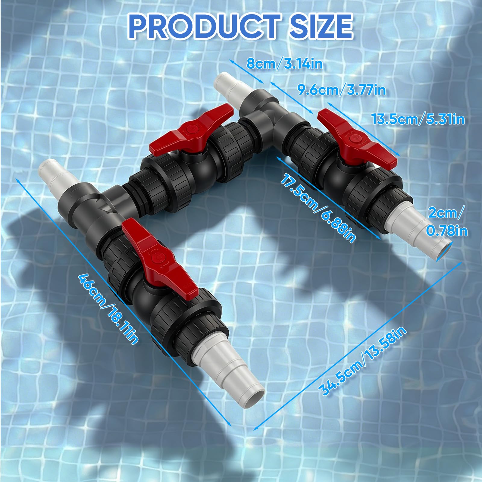 Kit de dérivation solaire 50 mm pour chauffage de piscine, kit de dérivation 3 voies pour pompe à chaleur et système solaire, kit complet de bypass de piscine avec tuyaux flexibles et