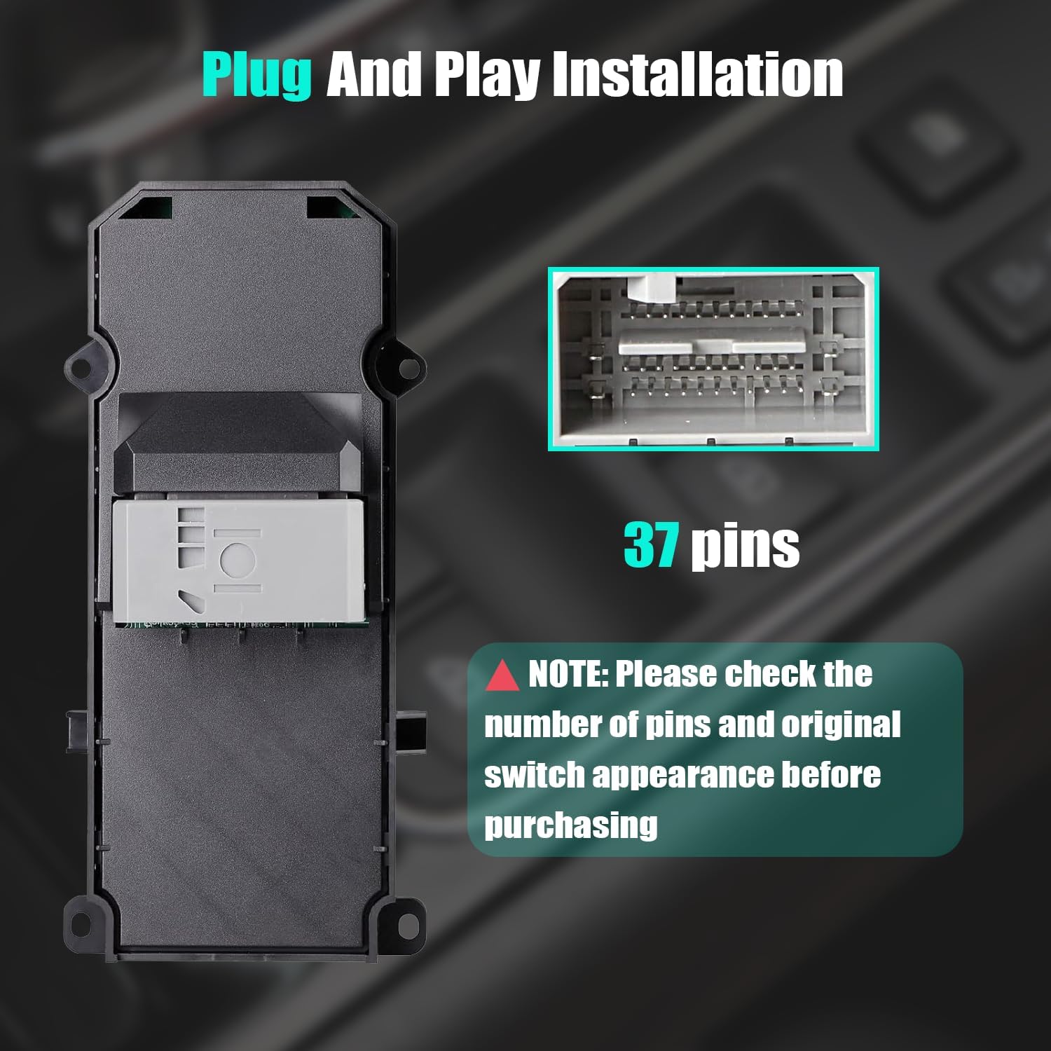 Master Power Window Control Switch for 2008-2012 Honda Accord 08 09 10 11 12 Driver Side Door Lock Window Controller Switch 35750-TB0-H01 35750-TBD-H13 35750-TA0-A02