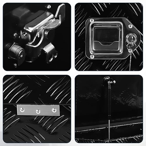 Miniatura 3 de confote Caja de herramientas chapada en aluminio de 26 pulgadas, caja de herramientas para camioneta, remolque, caja de herramientas con lengua,