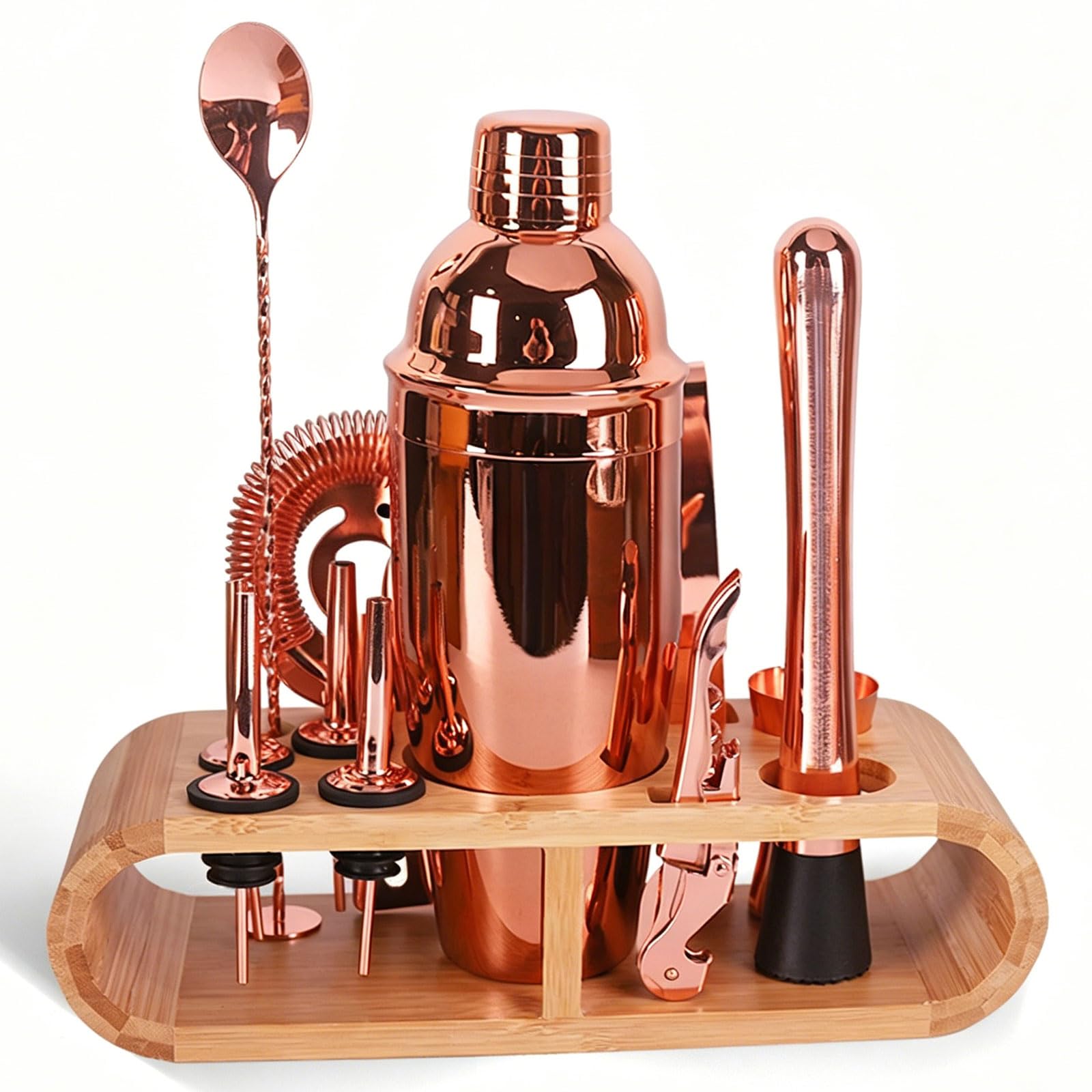 Coctelera de Acero Inoxidable 10/12 piezas Coctelera para Cócteles Kit Con Soporte Accesorios Profesional Cóctel Recetas set de regalo Profesional Barman Herramientas para Mezclar Bebidas,Barra,hogar