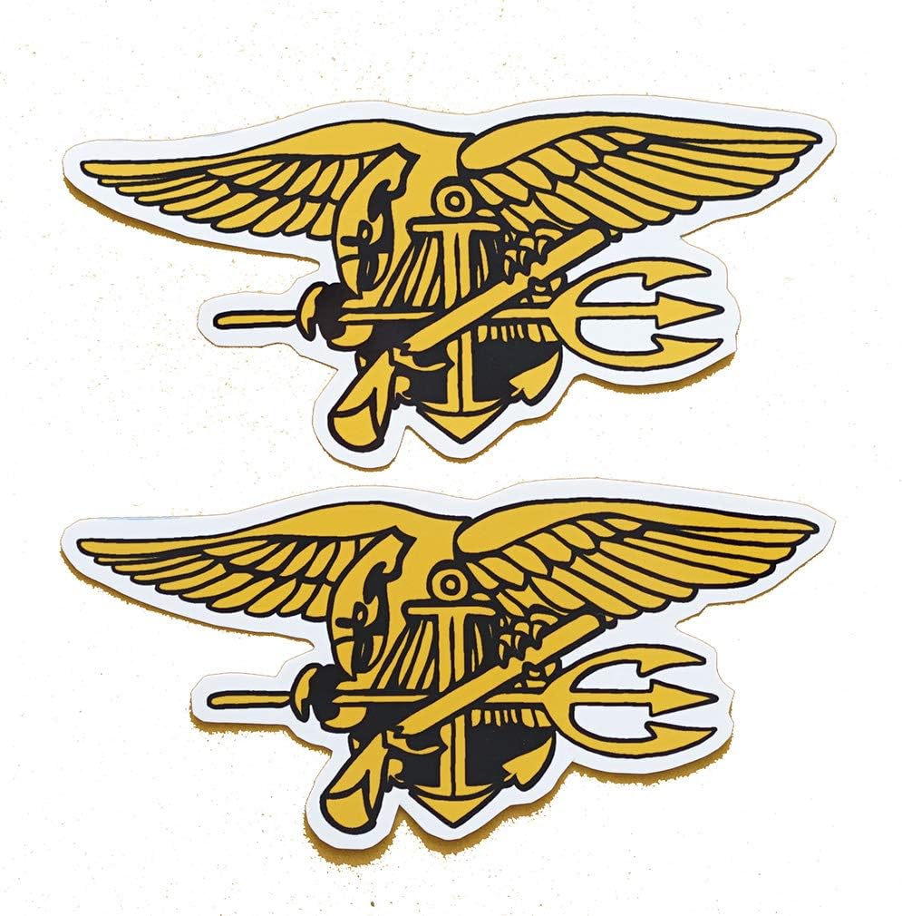 Amazon.co.jp puikko シールタイプステッカー ネイビーシールズ エンブレム（2枚セット） 文房具・オフィス用品