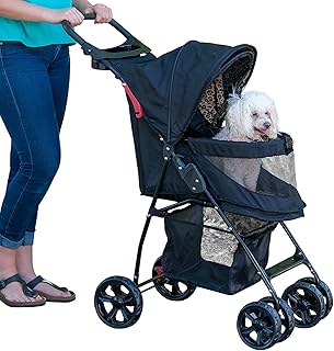 Pet Gear No-Zip Happy Trails Lite Pet Stroller for Cats/Dogs, Zipperless Entry, Easy Fold with Removable Liner, Safety Tet...
