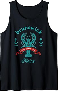 Brunswick Maine Lobster Fishing Vacation Beach Souvenir Tank Top