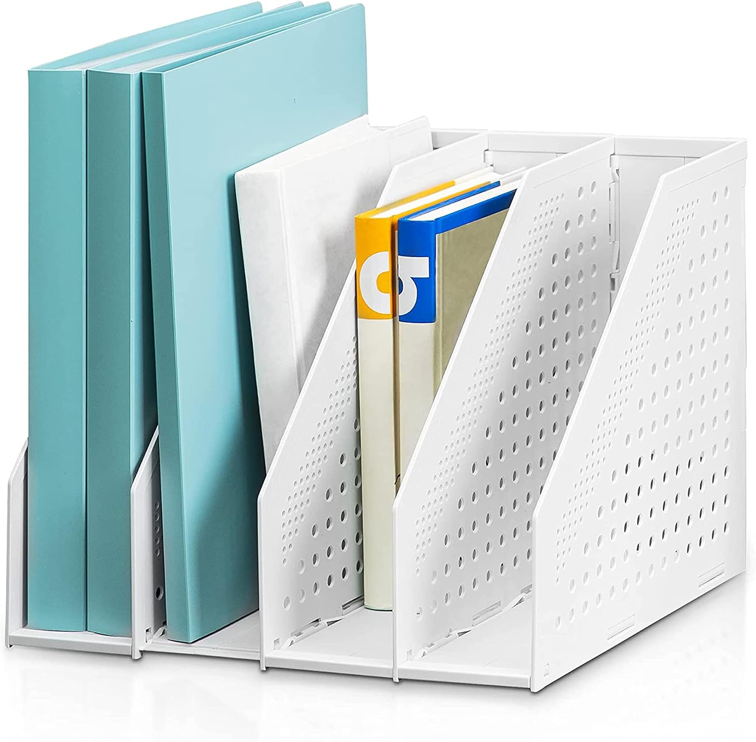 Collapsible File Rack SUQ Foldable Documents Holder, Desktop File Magazine Folder ...