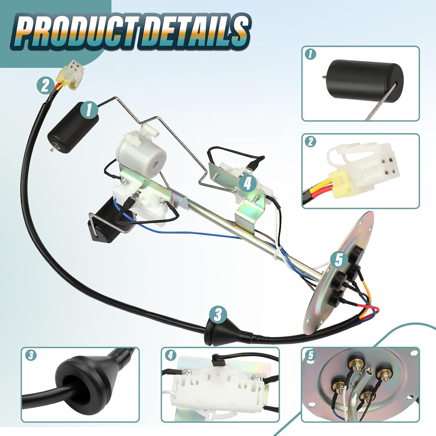 Fuel Tank Sending Unit Gas Tank Sender Kit Compatible with 3.0L Nissan 300ZX 1984-1989, Replace# 25060-17P65, 2506017P65, 25060-17P71