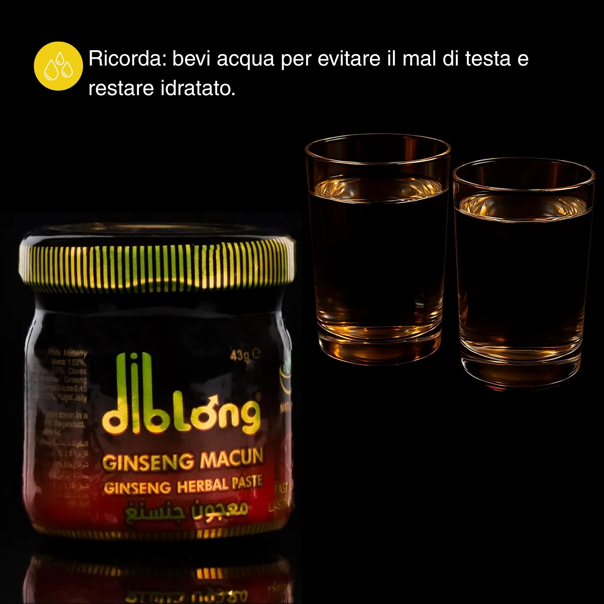 Diblong Honey Paste Afrodisiaco Potenziatore per Uomo Confezione da 1 (43 g) - Pasta Naturale a Base di Erbe al Ginseng per la Resistenza, Ginsing Macun - Prodotto in Turchia