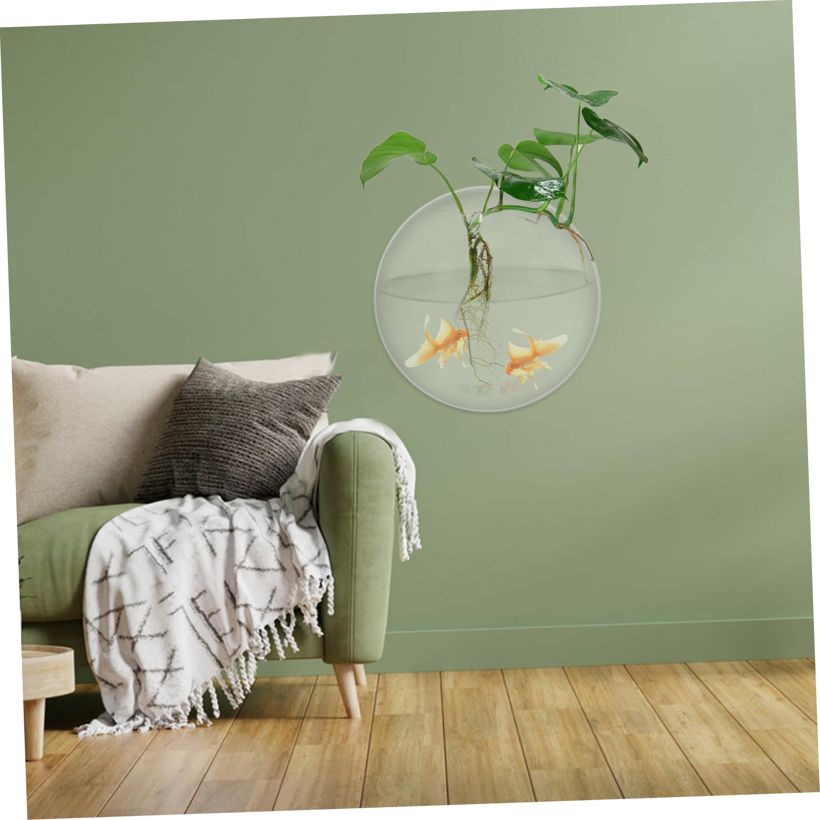 Aquarium Mural en Acrylique pour La Maison Peu Encombrant Diamètre De 23 Cm