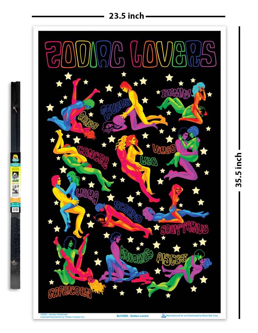 ZODIAC LOVERS ブラックライトポスター　サイケデリックポップアート Amazon.com: Scorpio Posters Zodiac Lovers Blacklight Poster