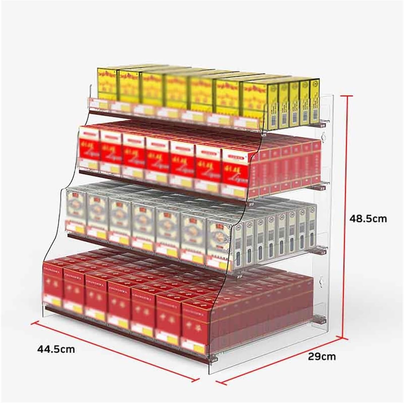 Multi-Layer Transparent Acrylic Cigarette Holder - Stylish Retail Display Rack, Automatic Showcase Stand for Cigarettes, Durable Organizer (Style 6) (Clear Style3)