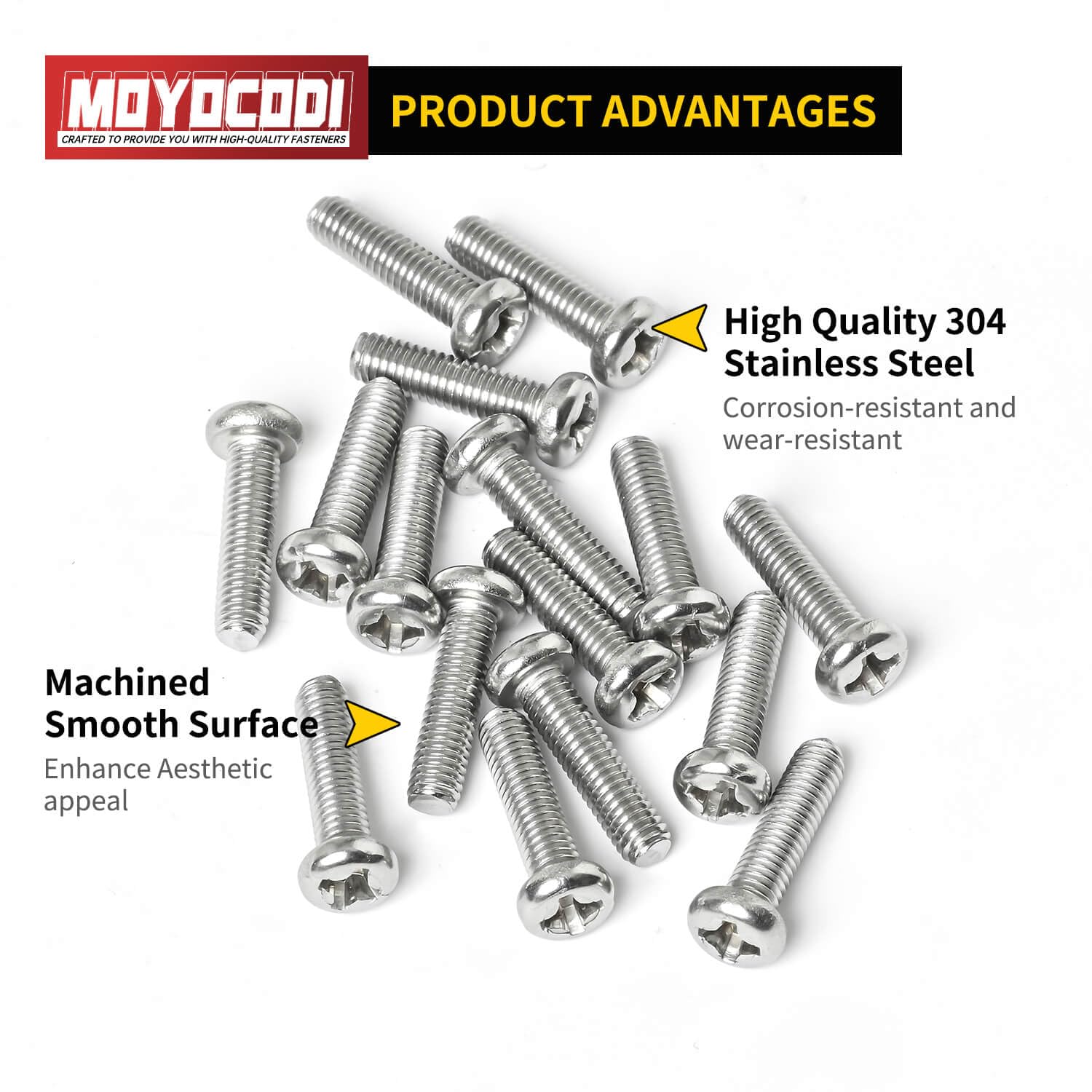 M4 Stainless Steel Machine Screws - 30 Pack -2