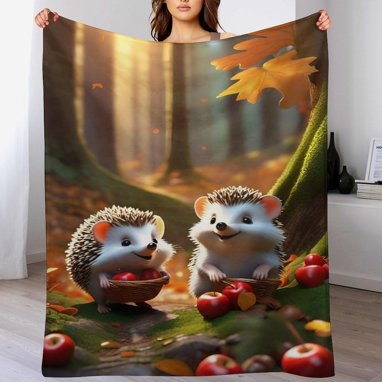 Manta de sofá de erizo supersuave para tardes de películas en el salón y noches de cama