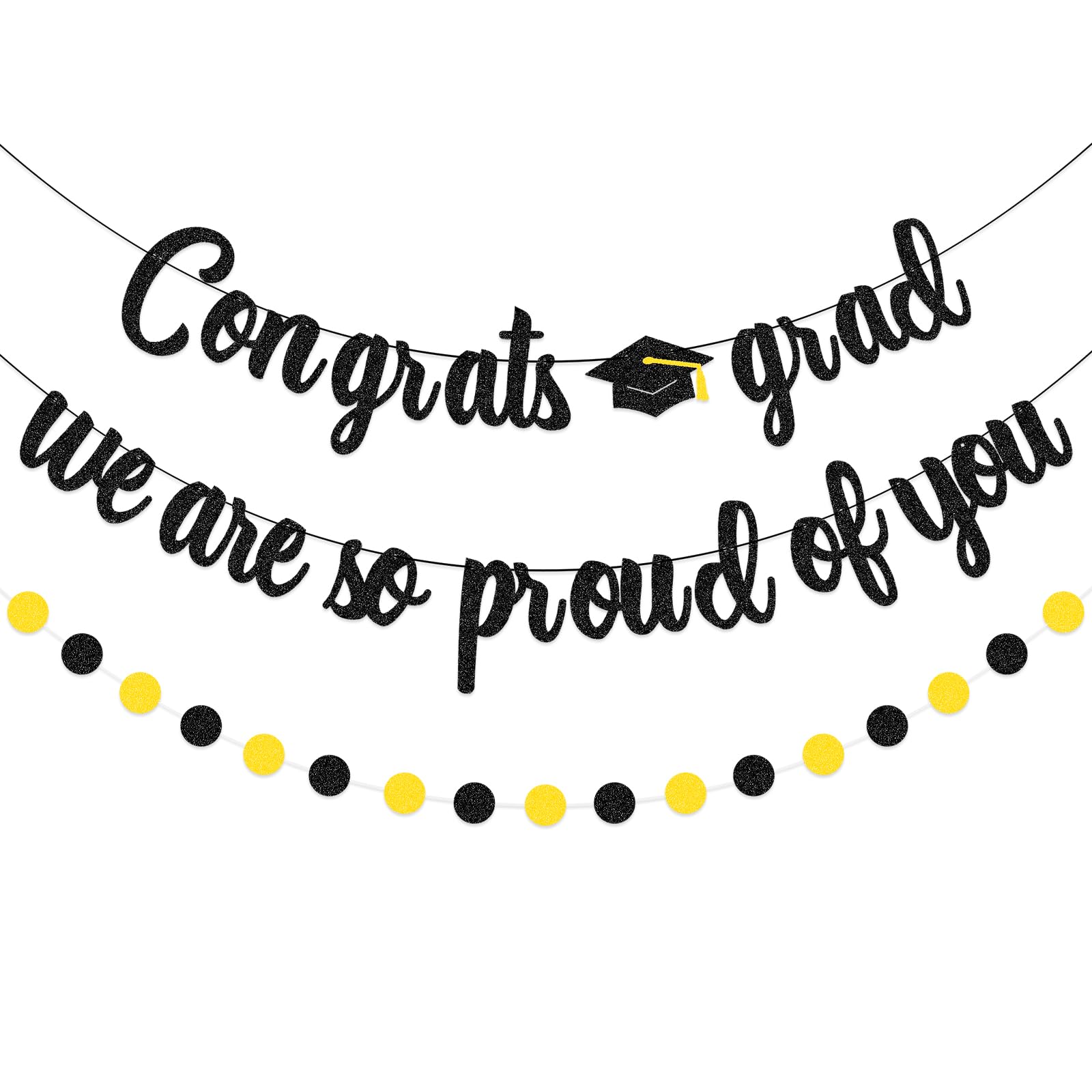Congrats Decorations – Graduation Party Banner Set with “Congrats Grad” and “We Are So Proud of You” Letter Banners for Class of 2026, School and Home Decorations