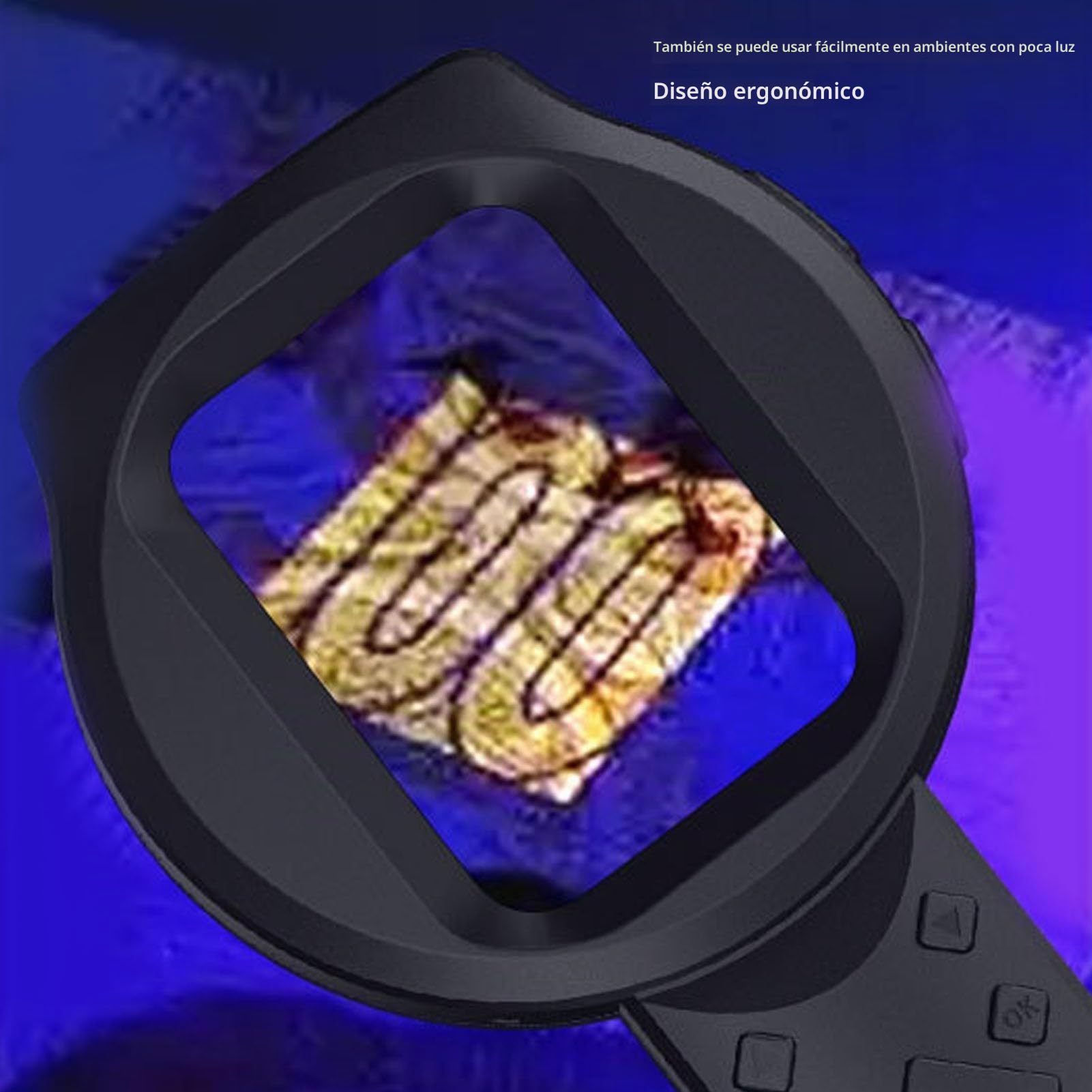 CCYLEZ Lupa de 1000x con Luz, Lupa Digital 1000x de Mano, 2.8in HD IPS Screen 12 Idiomas Admite 3 Fuentes de Luz, para Leer Joyas y Trabajo Cerrado