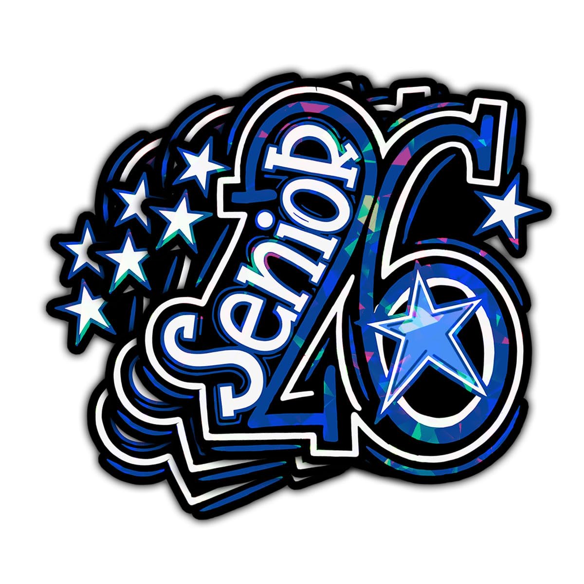 Photo 1 of (3Pcs) Class of Senior 2026 Hologram Sticker Gifts Graduation Stickers for High School Girls and College Seniors Car Decal for Laptop Water Bottle Binder Phone Case (3 inches) (Style 5, 3 inches)