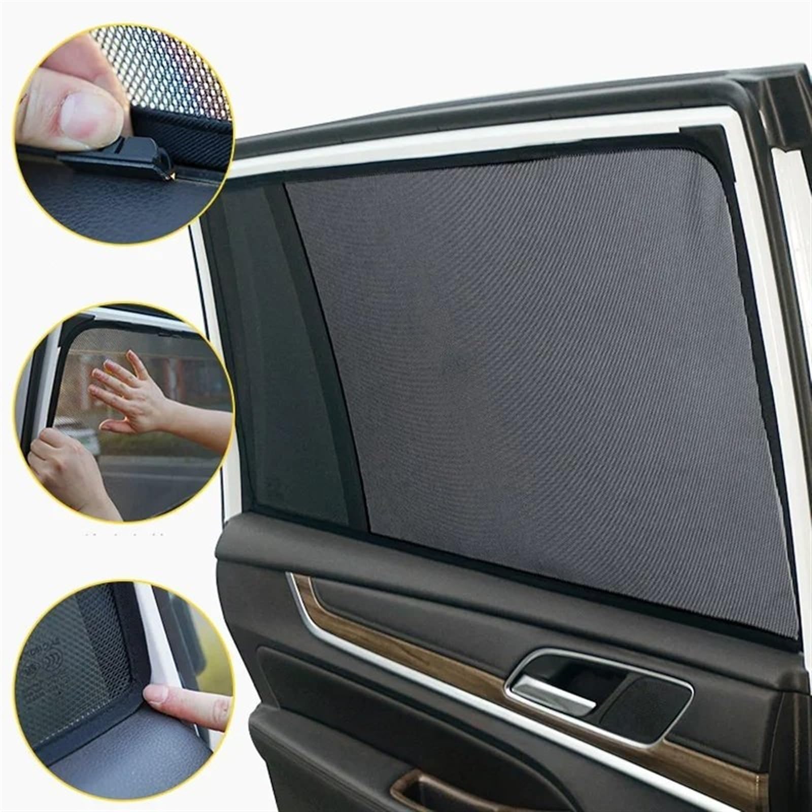 Parasole finestrini laterali auto Per Per Transporter T5 T6 Per Multivan Auto Tenda Da Sole Maglia Finestrini Laterali Parasole Visiera Parasole Protezione Solare Isolamento Parasole Auto(Rear 1pcs,T5