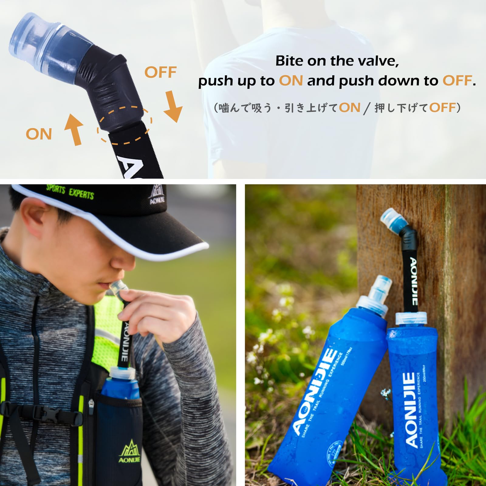 TRIWONDER Borraccia Morbida da Running, Soft Flask 250ml / 500ml Senza BPA, Borraccia Pieghevole per Trail Corsa Bici Palestra Hiking Trekking