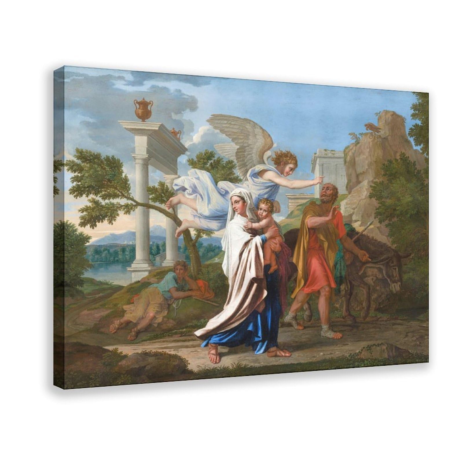 DFJyjFGJJ Nicolas Poussin,The Flight Into Egypt Canvas Poster Bedroom Sports Landscape Office Room Decor Gift 12" L X 18" W