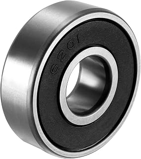 uxcell 6201RS Deep Groove Ball Bearing Single Shield 160201K 12mm x 32mm x 10mm Chrome Steel Bearings (Pack of 1)