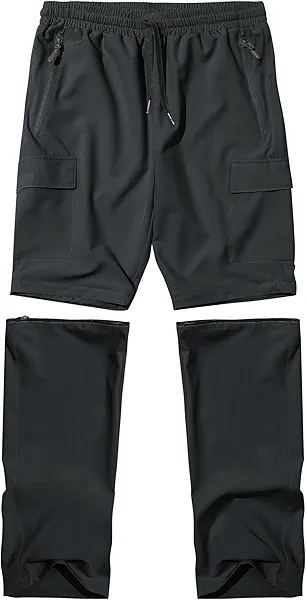 Boys Convertible Hiking Pants Kids Zip Off Scout Pants Youth Teen Boy Quick Dry Outdoor Fishing Waterproof Lightweight 4-18Y
