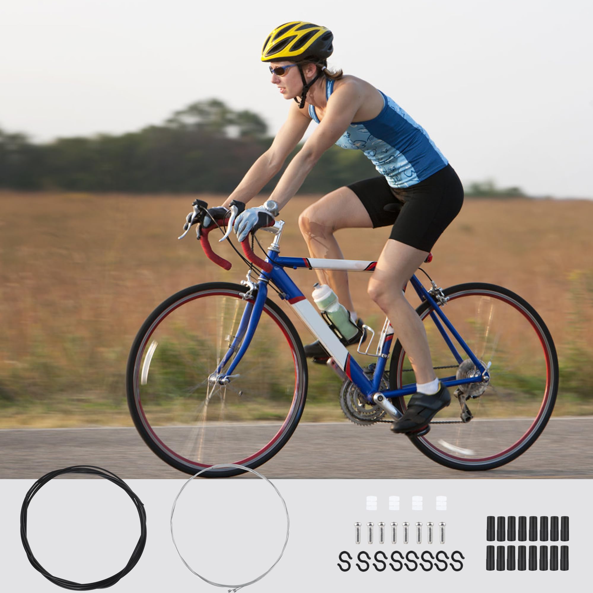 Kit Cavi Freno E Cambio Per Bici - Universale Per MTB E Bici Da Strada (Blu)