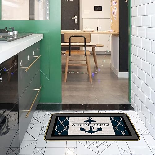Miniatura 4 de Mingnei Tapete de bienvenida a bordo, tapete de anclaje para lancha, hogar, cocina, barco, cuerda de anclaje náutico, tapete para el piso de la